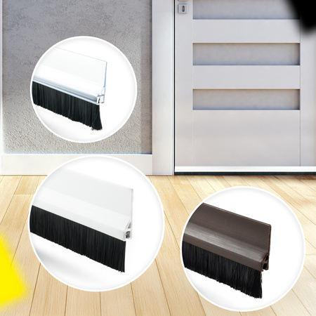 Listwa PCV Uszczelniająca ze Szczotką 20mm Szczotka do Drzwi 98cm BRĄZOWA
