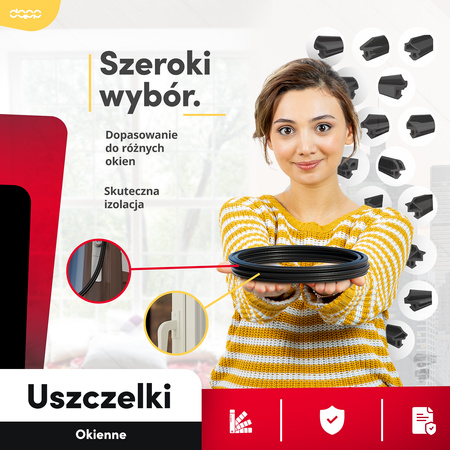Uszczelka Okienna do Okna Okien PCV PLASTMO S-1113