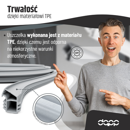 Uszczelka drzwiowa do drzwi zewnętrznych ościeżnicy stalowej KA-88 SZARA