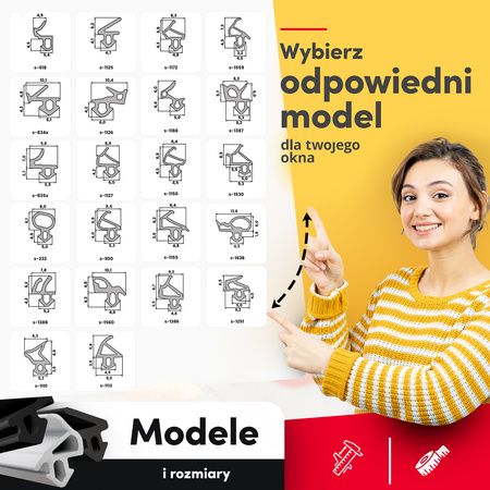 Uszczelka Okienna do Okna Okien PCV PLASTMO S-1113