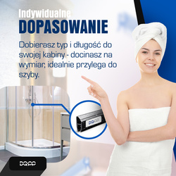 Uszczelka MAGNETYCZNA Czarna UM02 do Kabin Prysznicowych do SZYB 6mm 8mm