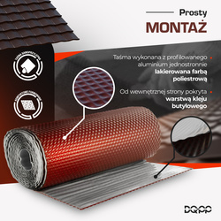 Taśma KOMINOWA 3D Opierzeniowa Aluminiowa Ryflowana CEGŁA