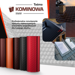 Taśma KOMINOWA 3D Opierzeniowa Aluminiowa Ryflowana GRAFIT