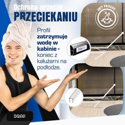 Uszczelka MAGNETYCZNA Czarna UM01 do Kabin Prysznicowych do SZYB 4mm 6mm