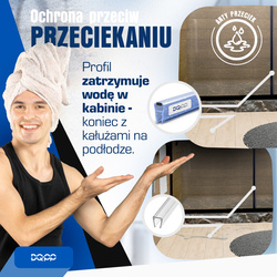 Uszczelka MAGNETYCZNA UM04 do Kabin Prysznicowych do SZYB 6mm 8mm