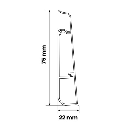 Listwa przypodłogowa podłogowa PCV 75mm PRÓBKA SZARA