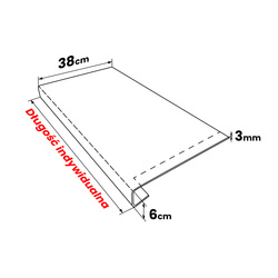 Nakładka Renowacyjna na stary parapet wewnętrzny Winchester Szerokość 38cm