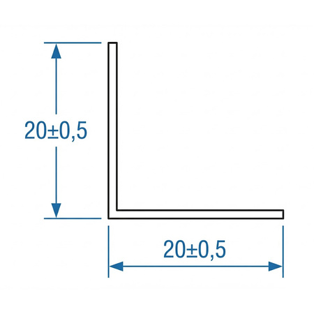Kątownik PCV Samoprzylepny Wewnętrzny Narożnik 20x20mm BIAŁY 2m 