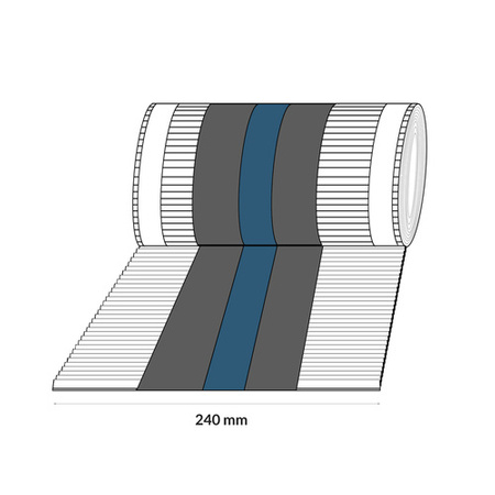 Taśma Aluminiowa KALENICOWA pod Gąsior xRoll 5mb Szerokość 240mm RAL 7016 GRAFIT