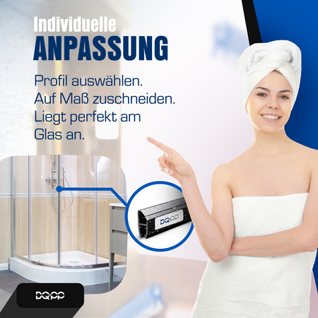 Uszczelka MAGNETYCZNA Czarna UM02 do Kabin Prysznicowych do SZYB 6mm 8mm