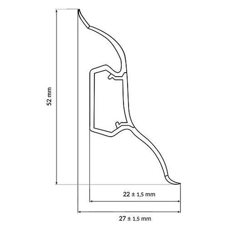 Listwa przypodłogowa podłogowa PCV 52mm PRÓBKA CZEREŚNIA