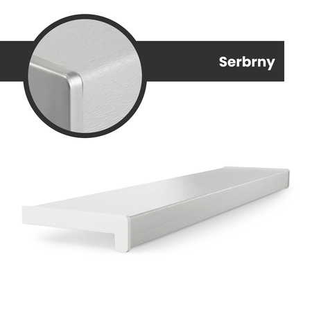 Parapet Wewnętrzny Komorowy PCV SREBRNY Szerokość 30cm + zaślepki GRATIS