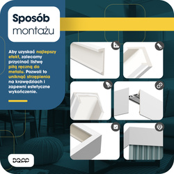 Listwa Karniszowa Maskująca Karnisz 15cm Biała 2m