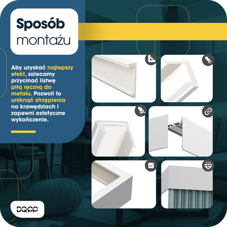 Listwa Karniszowa Maskująca Karnisz 15cm Biała 2m