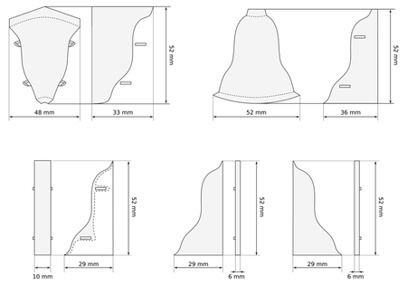 Łącznik do listwy PCV 52mm BUK