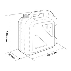Kanister 10L HDPE Czerwony z lejkiem