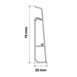 Listwa przypodłogowa podłogowa PCV 75mm PRÓBKA SZARA
