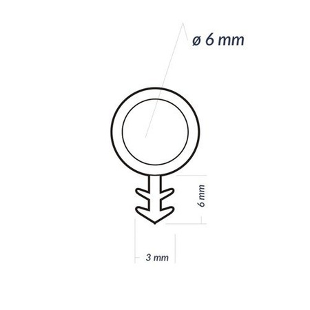 Uszczelka okienna KD-2 Ø6 Brązowa do Okien Drewnianych - Skrzydło Rama