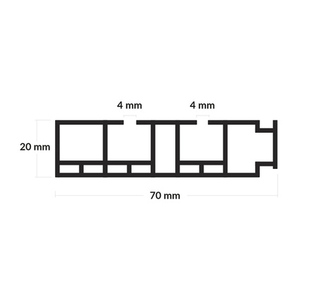 KARNISZ Sufitowy Dwutorowy SZYNA Sufitowa PCV 2 Torowa 90cm 100cm 150cm