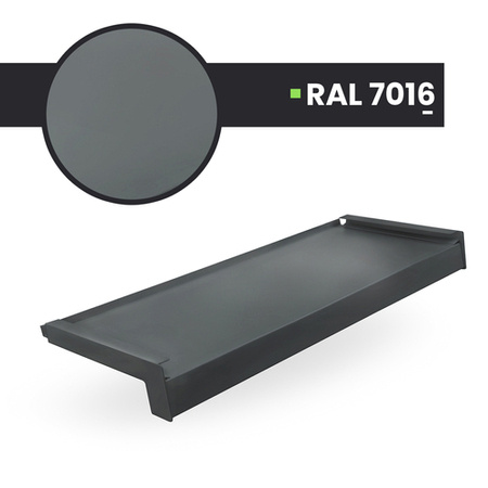 Parapet Zewnętrzny Aluminiowy ALU Antracyt RAL 7016 Szerokość 35cm