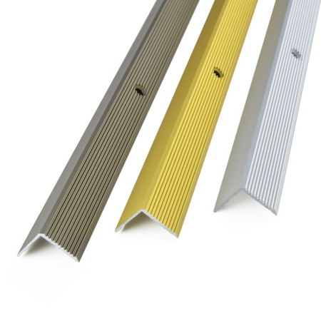 Profil Schodowy Aluminiowy Ryflowany Kątownik SREBRNY 20x20 Wkręcany Na Śruby